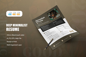 Deep Minimalist - Resume, a Resume Template by AQR Studio