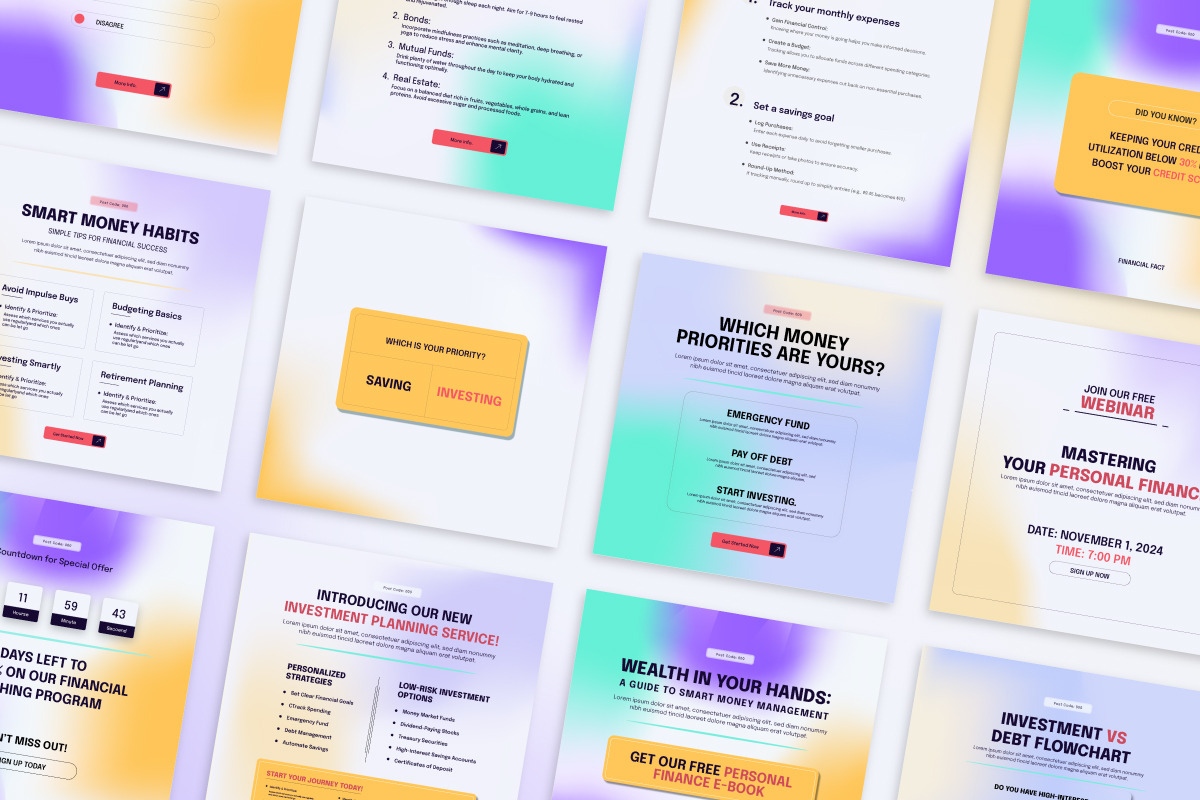 Colorful Financial Advice Media kit, a Social Media Template by thedesignsource (Photo 3 of 5)