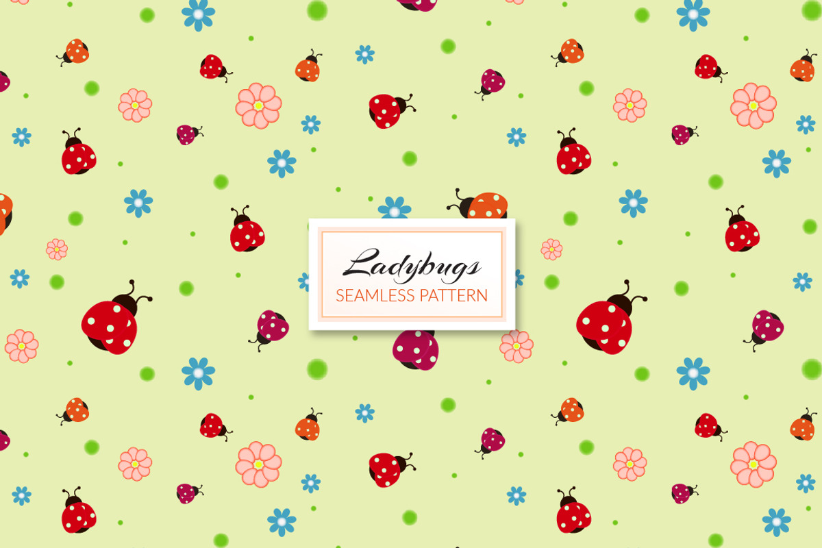Ladybugs Pattern, a Pattern Graphic by gina_art