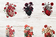 47 Gothic Floral Heart Clipart, a Seasonal Illustration by LA Design (Thumbnail 3 of 10)