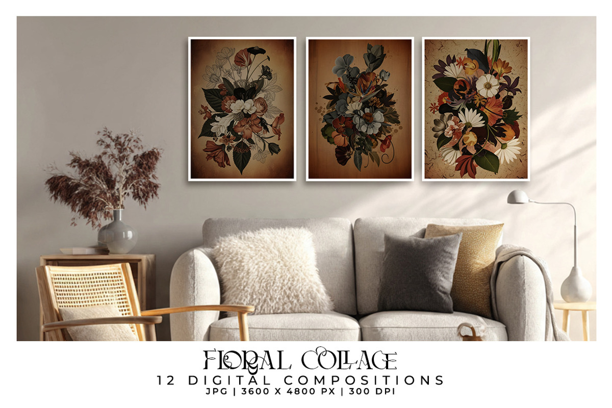 Floral Collage Compositions, a Decorative Illustration by Digital Art Creations (Photo 4 of 6)