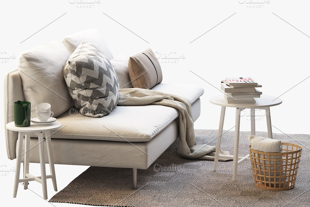 Two-seat sofa 3d model, a Furniture 3D Model by 3dmitruk (Photo 9 of 11)