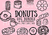 Donuts SVG Illustrations, a Food Illustration by HalieKStudio (Thumbnail 1 of 12)
