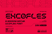 Excofles – Modern Mecha Display Font, a Sans Serif Font by Drizy (Thumbnail 1 of 10)