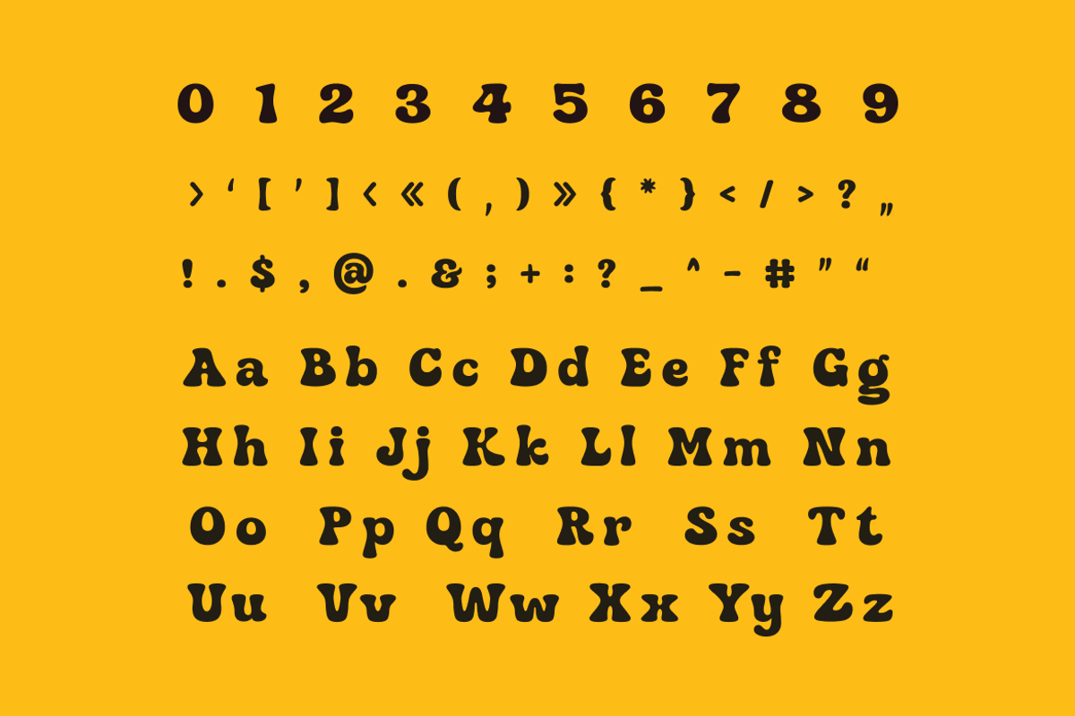 Malloray Retro Psychedelic 70's Font, a Sans Serif Font by Rasio Studio (Photo 2 of 11)