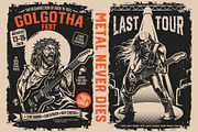 Rock Resurrection Vintage Poster Set, a Person Illustration by daver2002ua (Thumbnail 1 of 3)