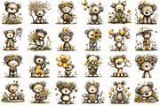 Whimsical Spring Bear Clipart, an Animal Illustration by Black Bird Studio (Thumbnail 2 of 6)