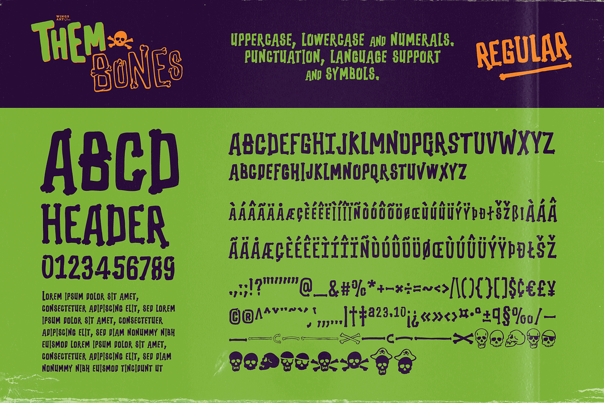 Them Bones: A Novelty Halloween Font, a Font by Wingsart Studio (Photo 3 of 16)