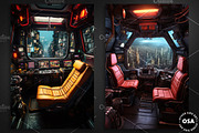 Cyberpunk Vehicle Interior Poster, a Background Graphic by Other Side Art (Thumbnail 2 of 5)