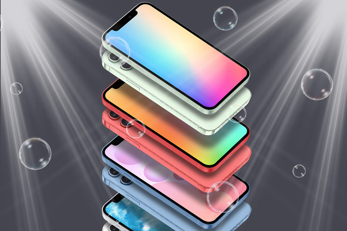 3D iPhone Presentation Mock-Up 08, an iPhone Mockup by Graphicsworld125 (Photo 2 of 8)