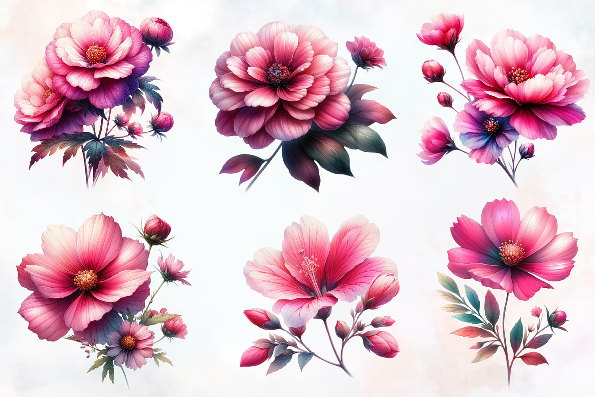 Abstract Flowers Sublimation Clipart, an Illustration by Designworld (Photo 3 of 4)