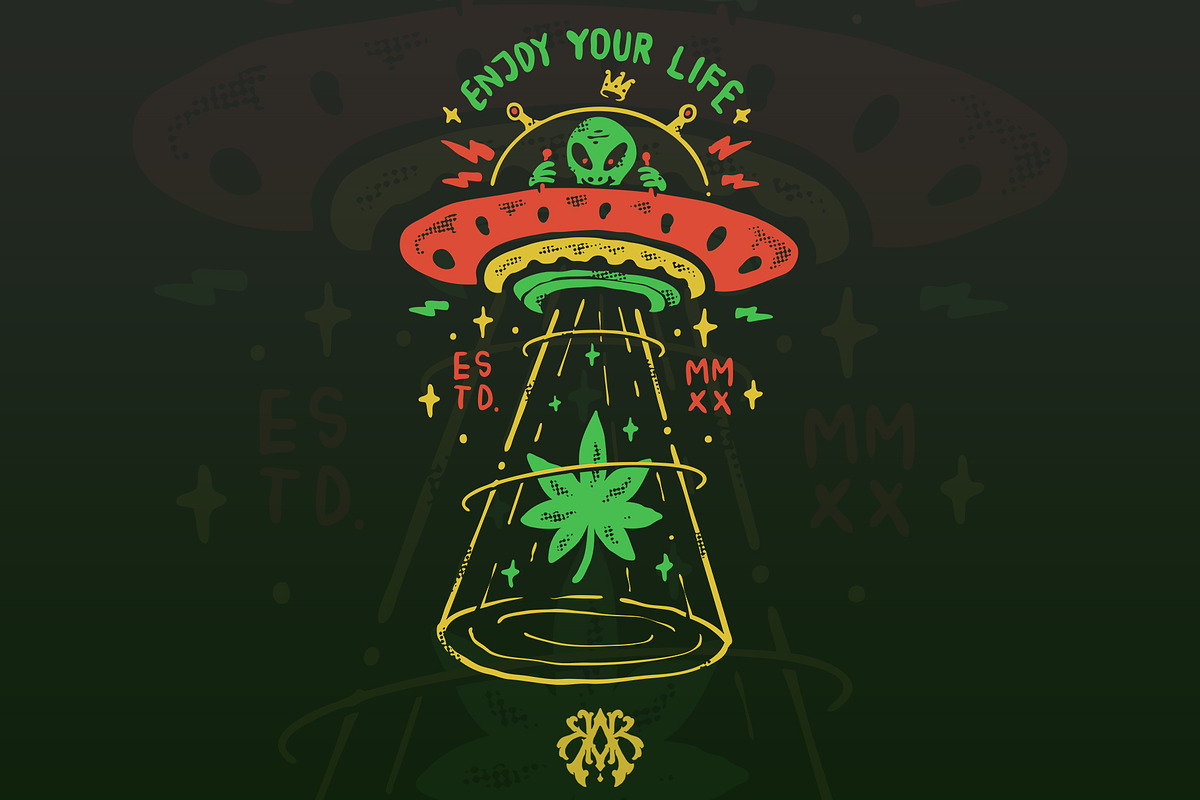 The Weed Abduction by Alien, an Object Illustration by Krizvector Artwork Shop (Photo 1 of 2)