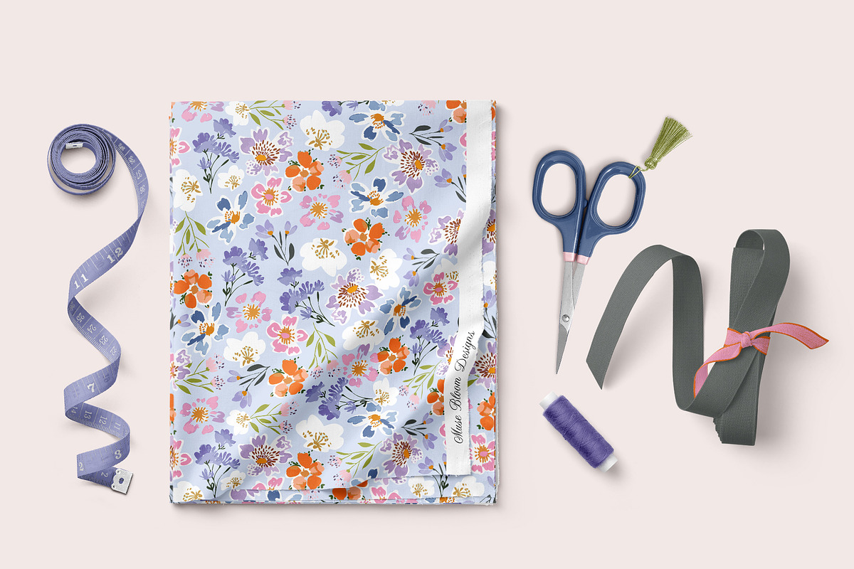 Floral Seamless Print -Spring Garden, a Pattern Graphic by MuseBloomDesigns (Photo 3 of 8)