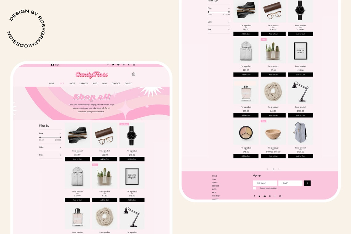 Wix Website Template -Retro Candy, a Wix Template by The Pixel Palace (Photo 6 of 9)