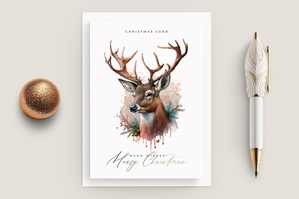 Christmas Postcards with Deer, a Card Template by optimism (Photo 4 of 8)