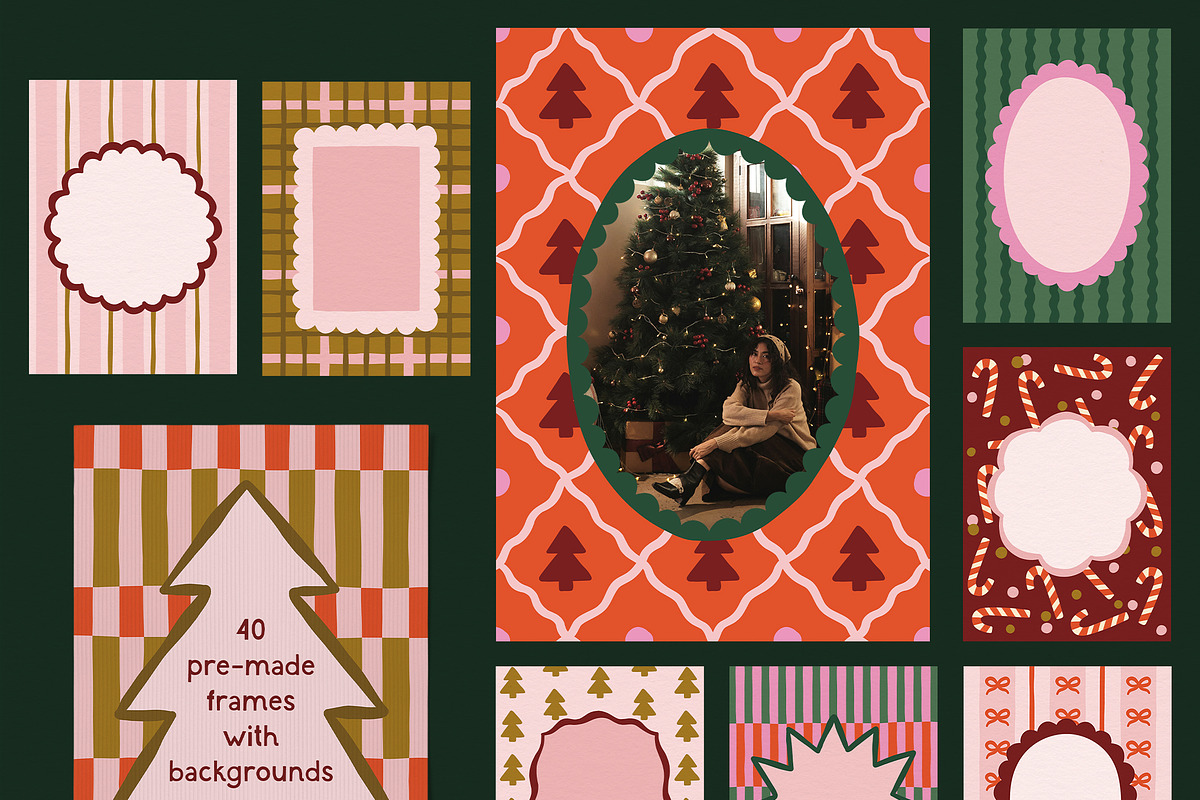 Merry Season - Frames & Backgrounds, an Object Graphic by ArtFM (Photo 3 of 12)