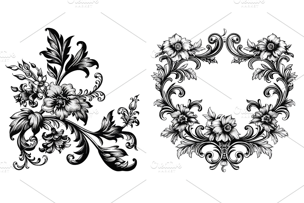 Vintage Baroque Victorian frame, an Illustration by ZinetroN
