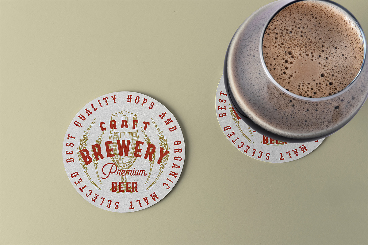 Beer Coaster Mockup, a Cups & Container Mockup by Graphicnugget (Photo 3 of 8)