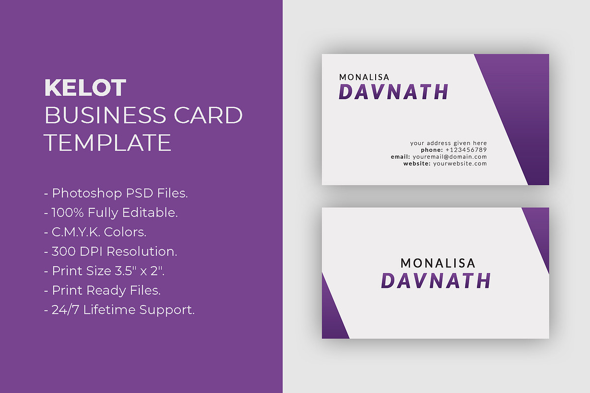 KELOT Business Card Template, a Business Card Template by Dueza.Com