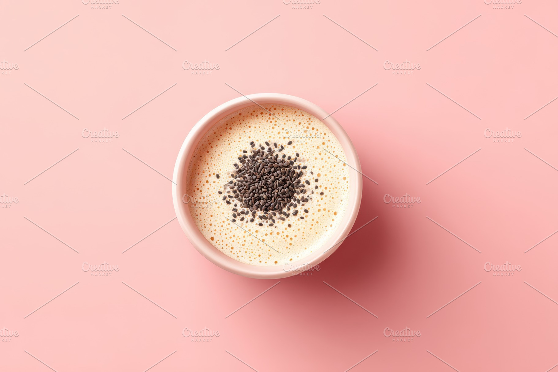 Frothy Coffee in White Cup on Beige Surface, a Food & Drink Photo by AlyaAnd