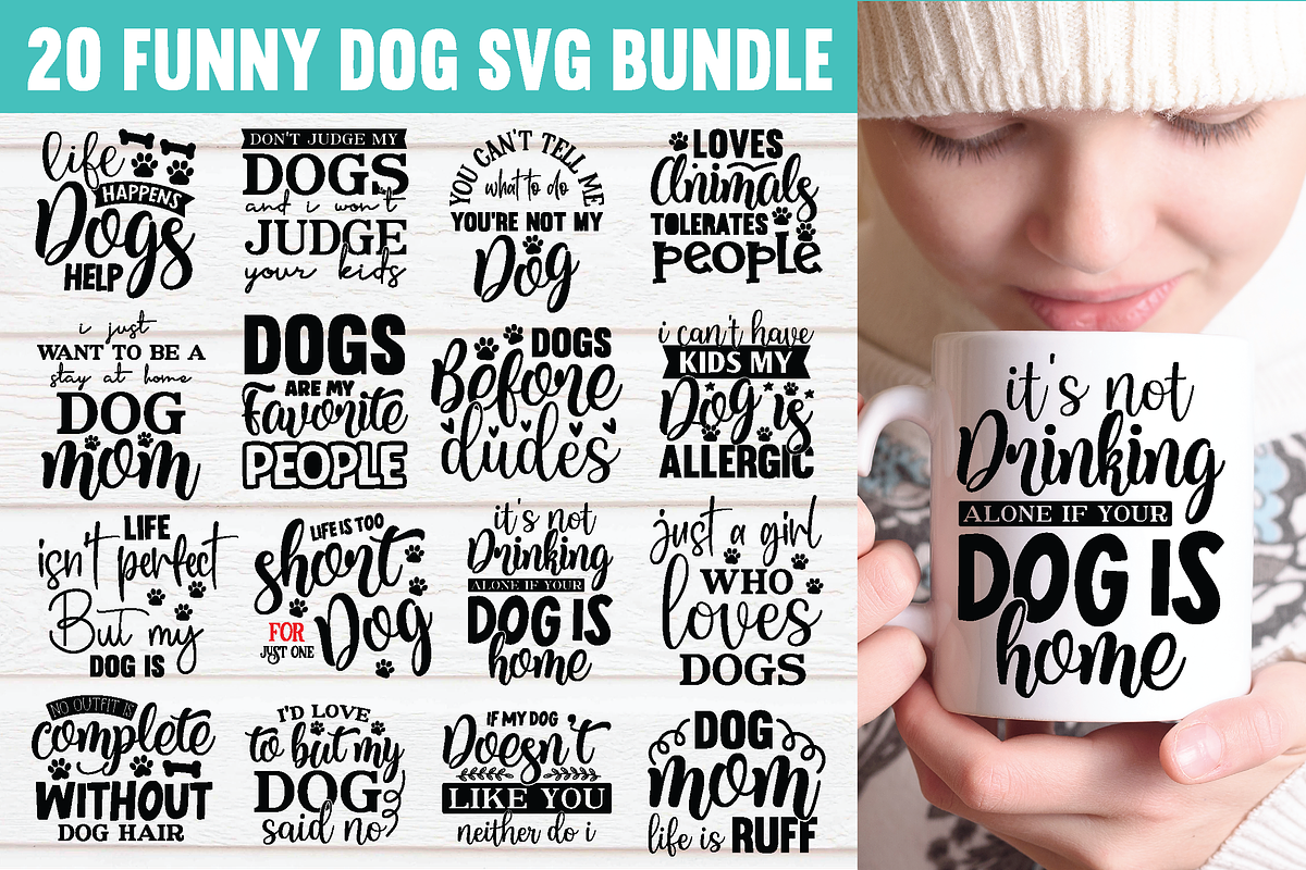 Funny Dog SVG Bundle, a Graphic by Buycreativedesign (Photo 1 of 7)