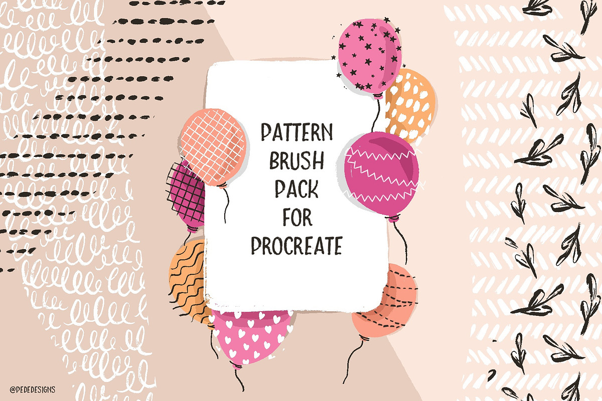 Pattern Brush Pack for Procreate, a Brush Add-On by PeDe Designs