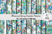 Whimsical Spring Seamless Patterns, a Pattern Graphic by Digital Artistic99 (Thumbnail 1 of 8)