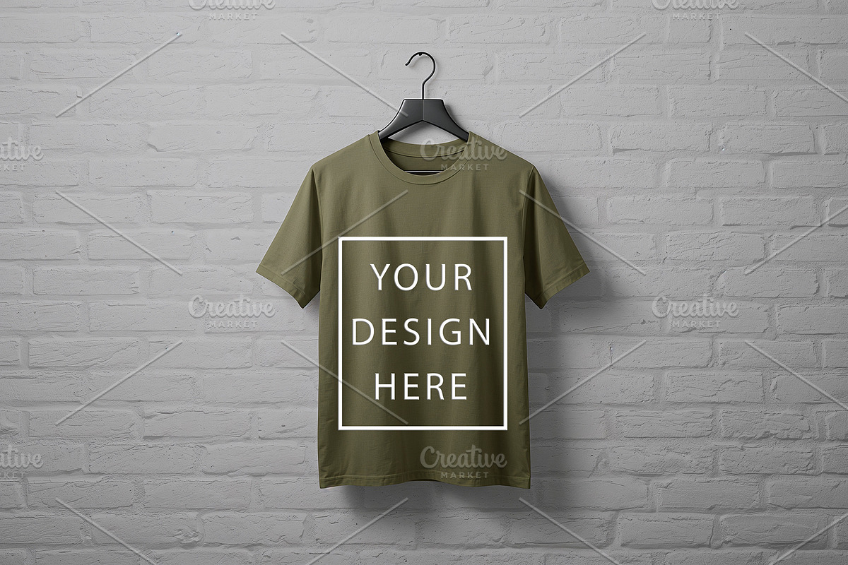 T-Shirt Mockup - Olive Edition, a Shirt Mockup by ForhadGFX (Photo 12 of 12)