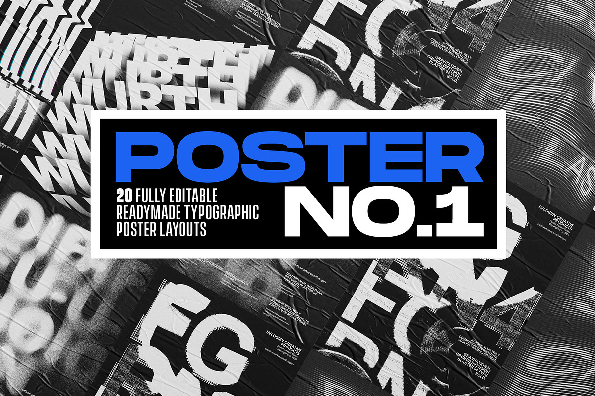 Typographic Poster Layouts No.01, a Poster Template by Evlogiev Studio (Photo 1 of 14)