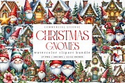 Christmas Gnome clipart bundle, an Illustration by SinaCreation (Thumbnail 1 of 7)