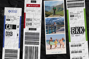 Airline Luggage Tag Photo Mockup