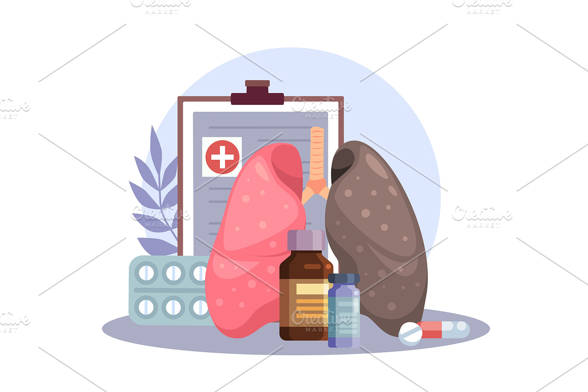 Chronic obstructive pulmonary, an Object Illustration by YummyBuum