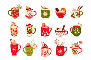 Christmas Chocolate Mugs And Eggnog