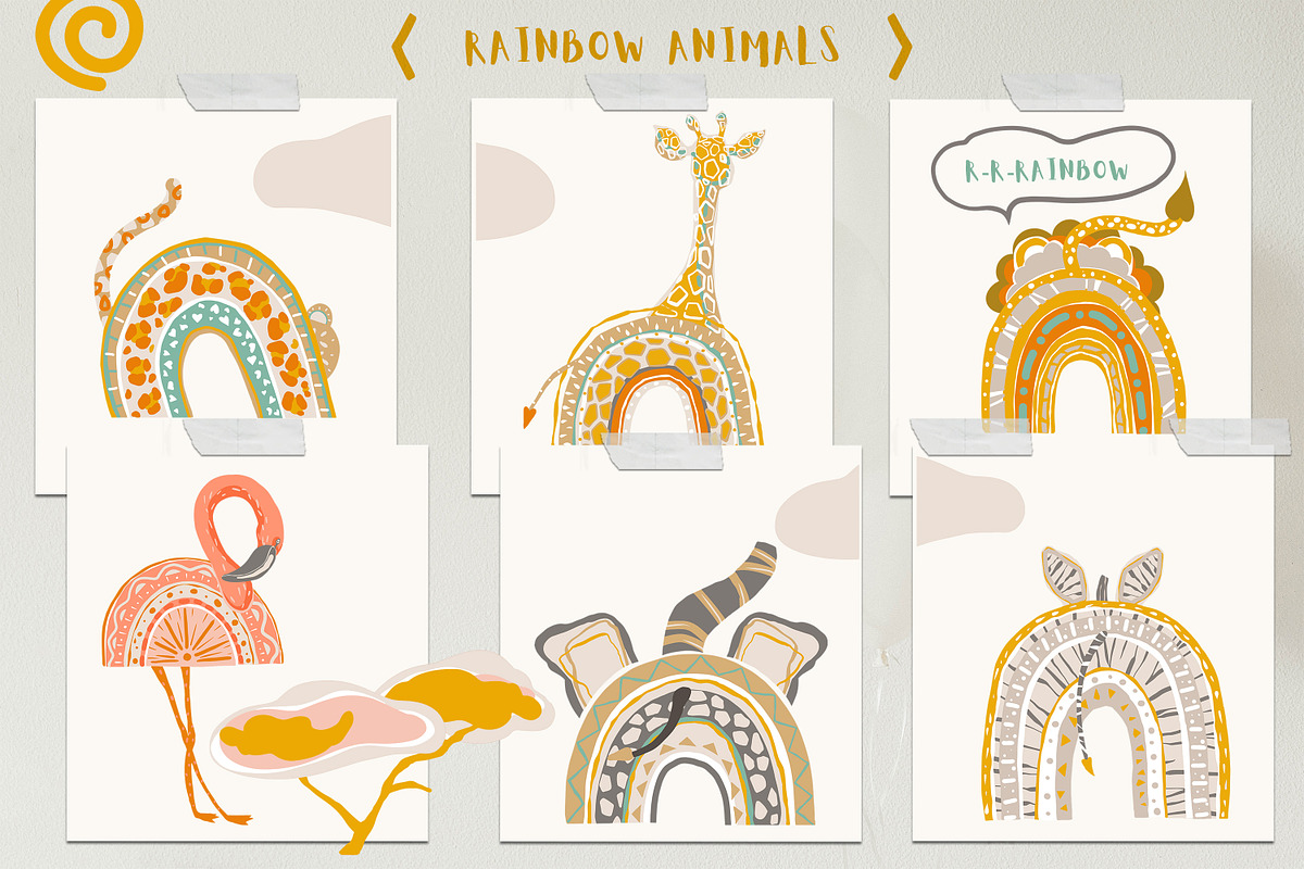 Safari Baby Abstract Rainbows, an Animal Illustration by Cat In Colour (Photo 7 of 9)