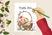 Watercolor Easter Cute Snail Clipart, an Illustration by Creative Art (Thumbnail 3 of 7)