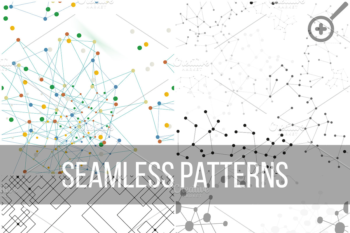 Molecular structure seamless pattern, a Texture Graphic by VectorShop