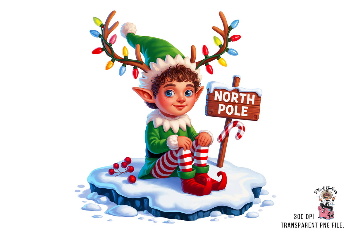 10 PNG North Pole ELF Clipart Bundle, a Graphic by Clipart Bloom (Photo 6 of 17)