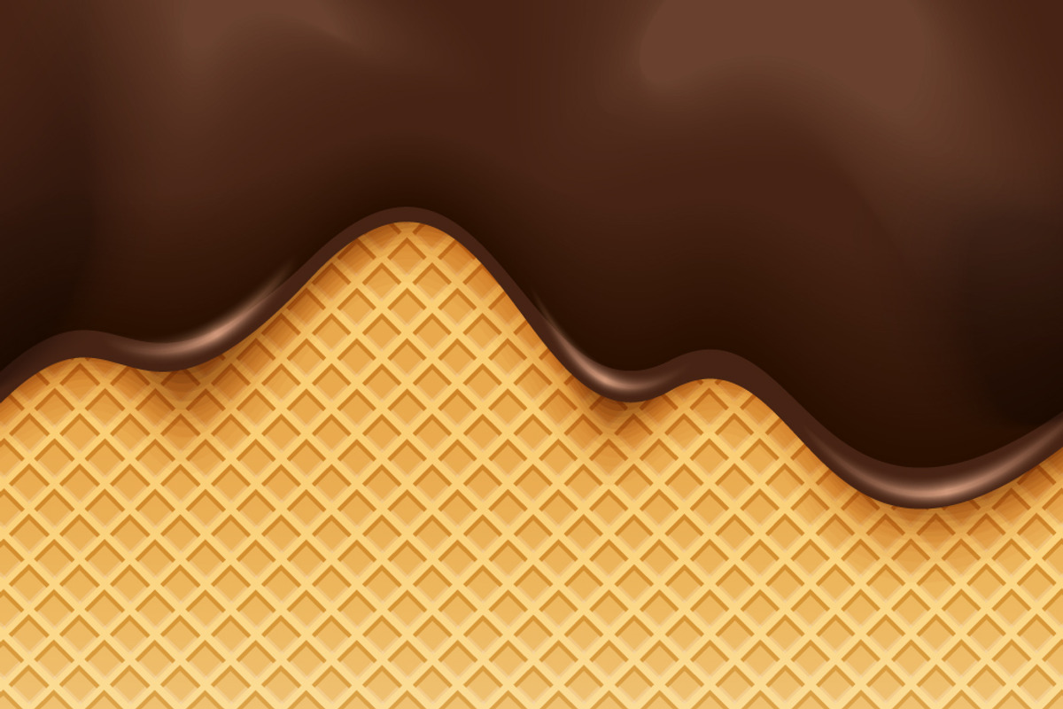 Delicious Chocolate Ice Cream Cone, a Background Graphic by Black White Mouse Design