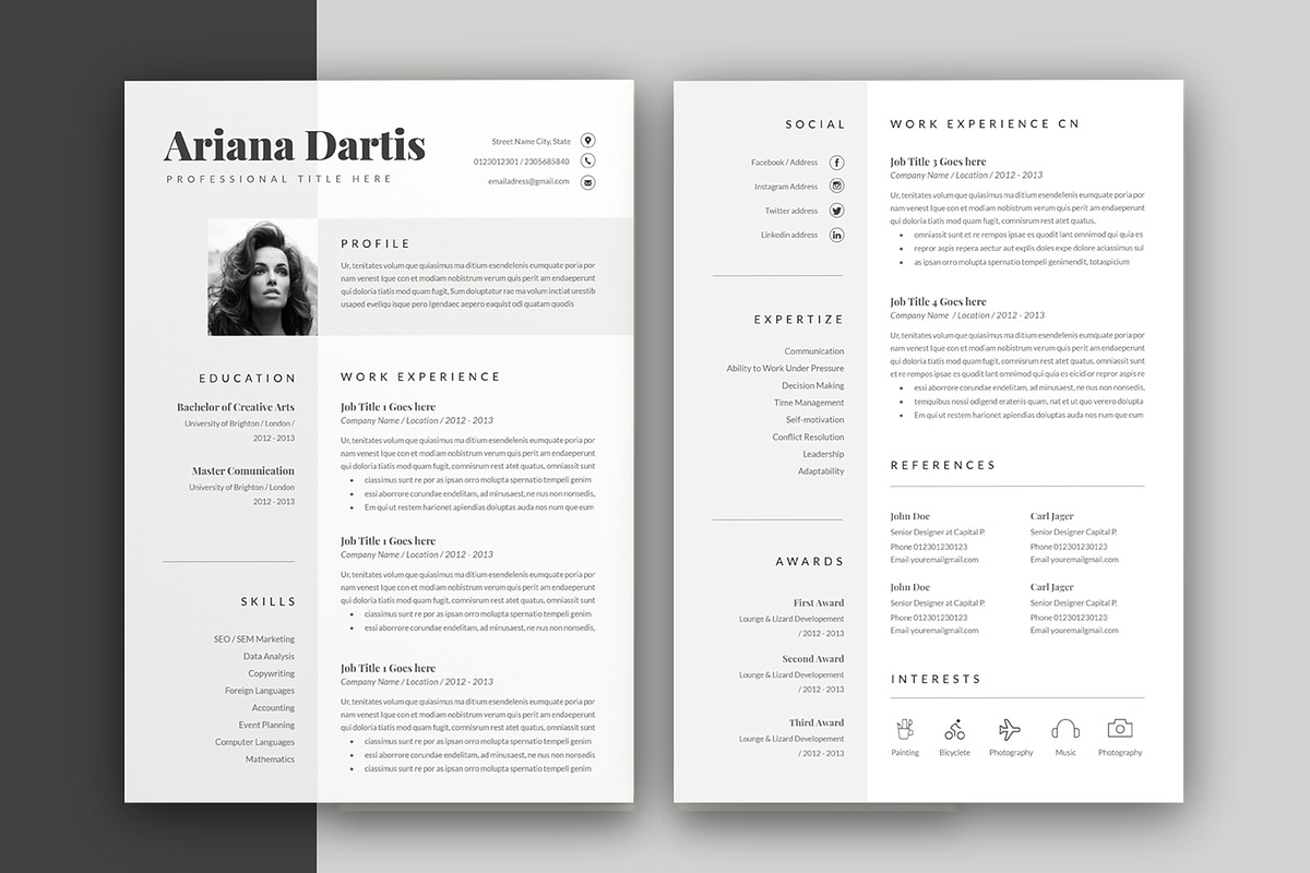 Resume Template Cv, a Resume Template by Estartshop (Photo 4 of 6)