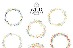 Watercolor Wild Flowers Clipart