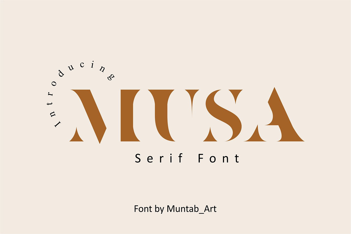 Musa | Modern Serif, a Serif Font by Muntab_Art (Photo 1 of 6)