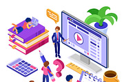 Online distance Education from Home, an Education Illustration by TAlex (Thumbnail 2 of 6)