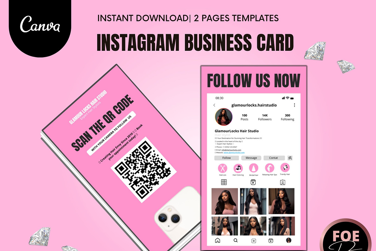 2023 Instagram Business Card, a Social Media Template by Foedesigner (Photo 1 of 4)