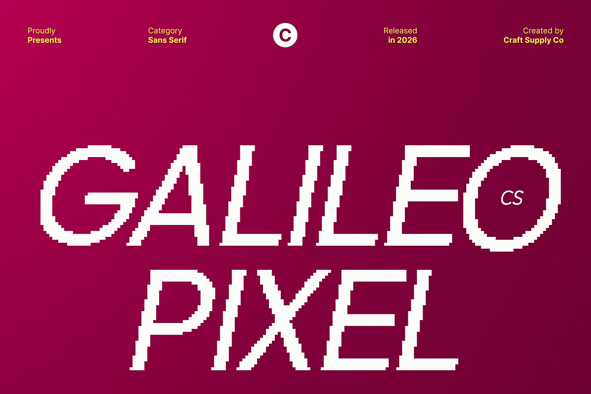 CS Galileo Pixel, a Sans Serif Font by Craft Supply Co. (Photo 1 of 8)