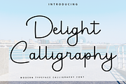 Delight Calligraphy, a Handwritten Font by FreshTypeINK (Thumbnail 1 of 8)