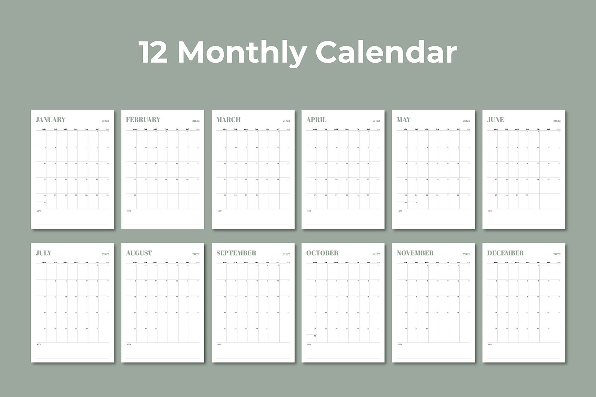 Printable Planner 2022 Calendar, a Stationery Template by Wipavee (Photo 5 of 7)