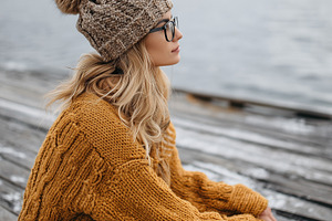 Cozy autumn portrait of a woman, a Person Photo by MistyDay