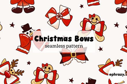 Christmas Bows Seamless Pattern