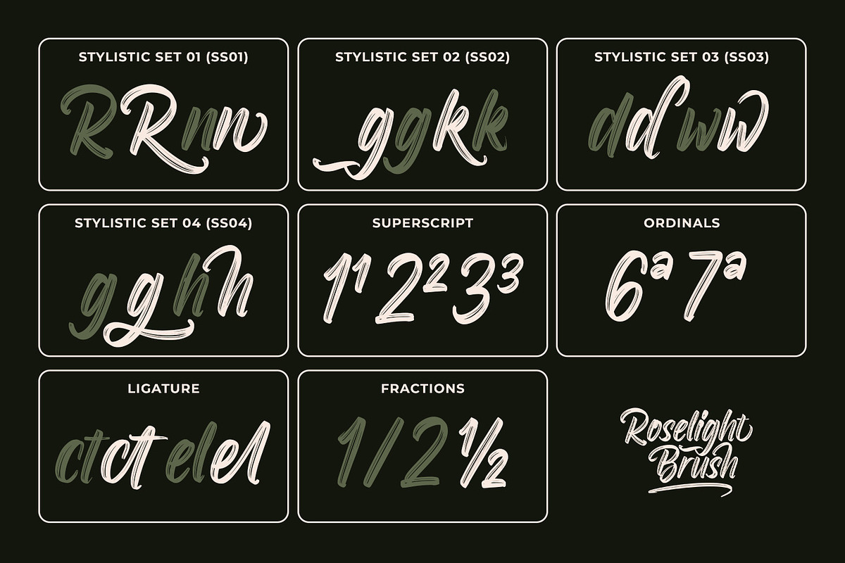 Roselight Brush, a Script Font by din-studio.com (Photo 8 of 16)