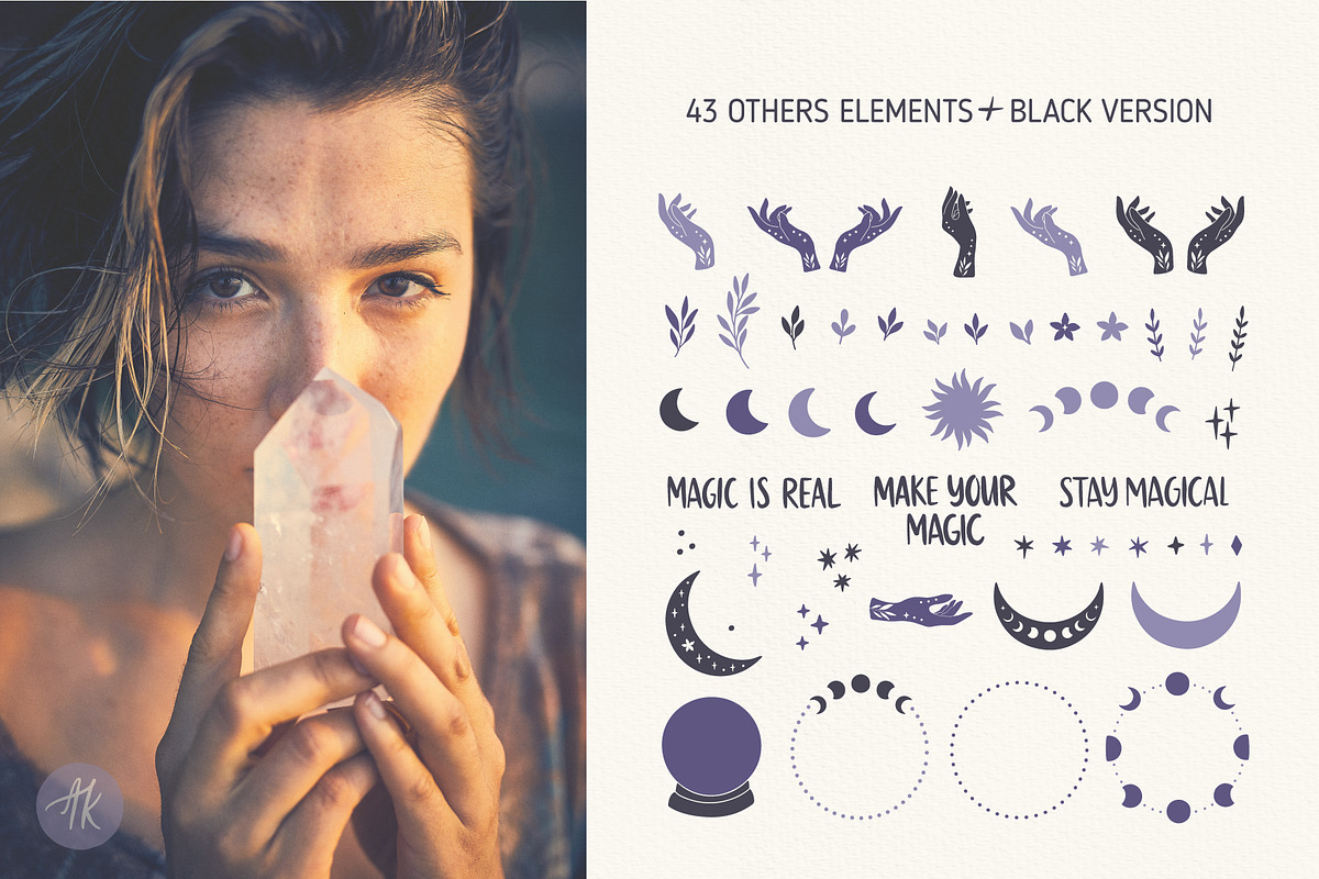 Mystical Crystals Hand Drawn Set, an Object Graphic by Alena Koval (Photo 7 of 18)